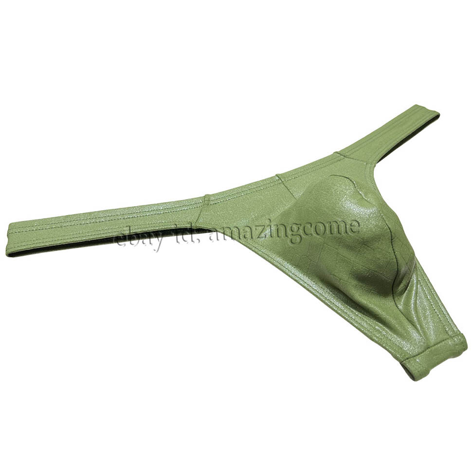Men Gloss Bikini Thong Underwear Classics T-back Elastic Bulge Pouch Underpants