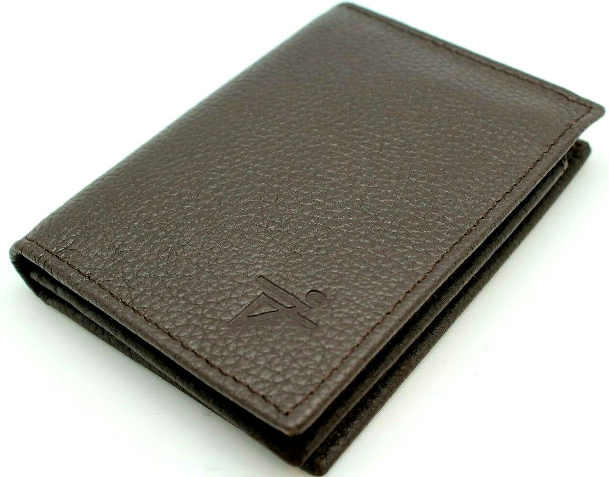 RFID safe Top Grain Leather L-Fold Wallet for Men Student ID Card Case Holder