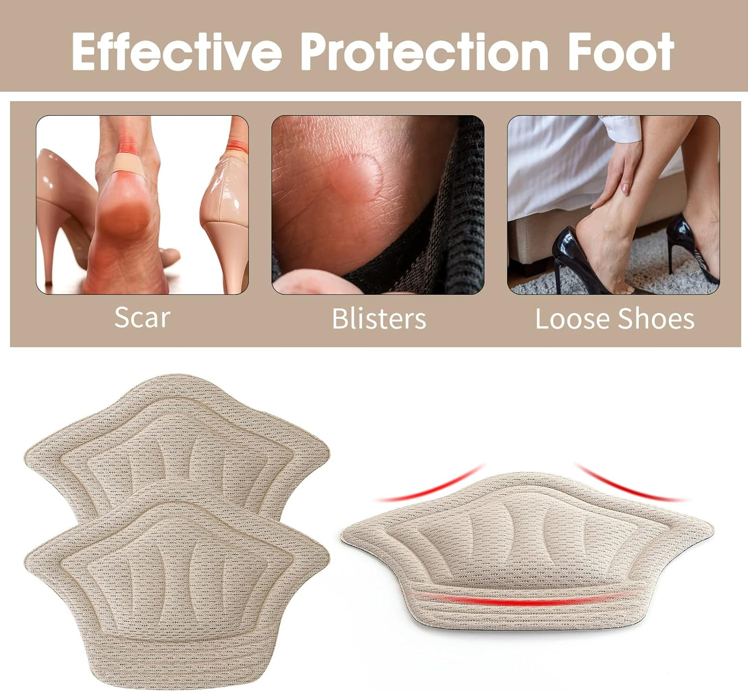 Heel Grips for Loose Shoes Heel Cushion Pads No-Slip Shoe Inserts Half Wholesale