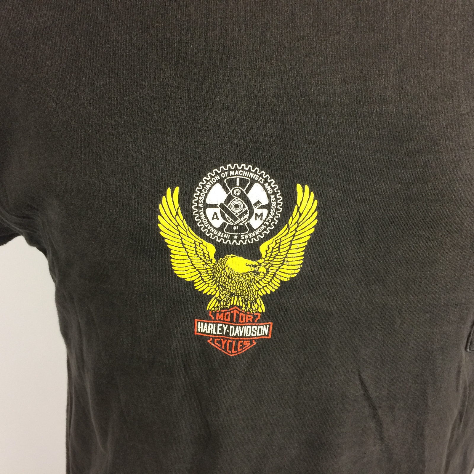 Vintage 80s 90s Harley Davidson Motorcycle Distressed Union Labor Pocket T Shirt