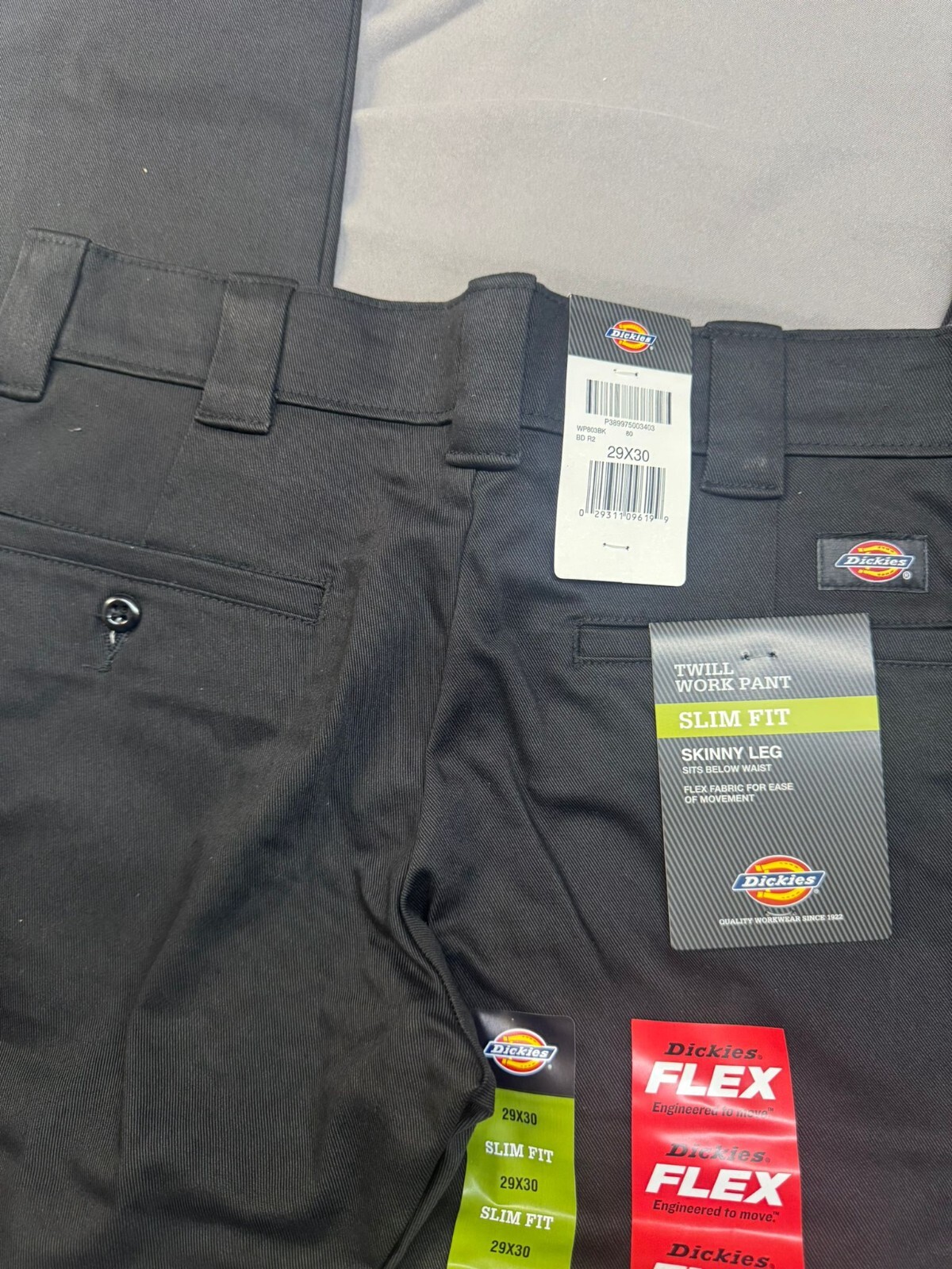Dickies Men’s Slim Skinny Fit Twill Work Pant, Black