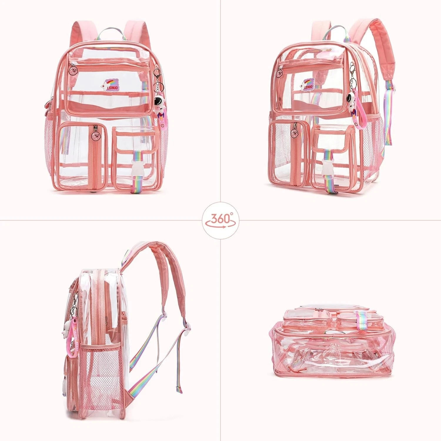 Clear Backpack Heavy Duty Transparent Backpacks Stadium Approved Women Men Kids