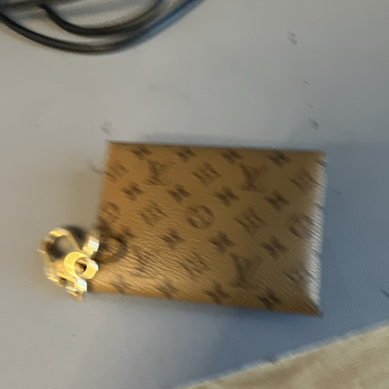 Louis Vuitton Monogram Envelope Pouch Key Chain Detachable Brown Gold Leather