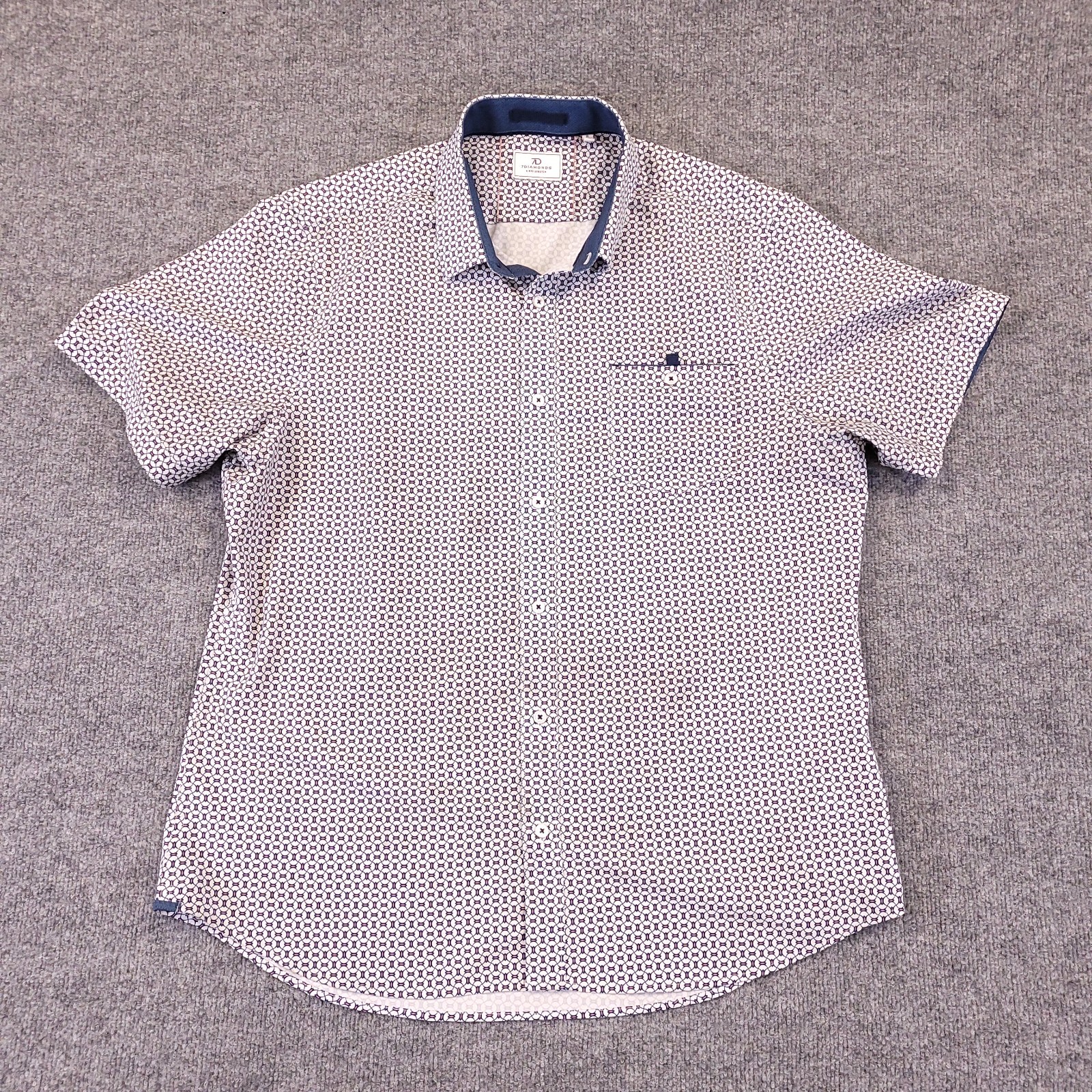 7D 7 Diamonds Halden 4 Way Stretch Woven Shirt Mens XL Abstract Geometric Spread