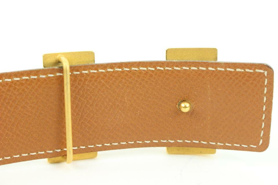 Hermès Black x Brown 18mm H Logo Belt Kit Gold 121h61
