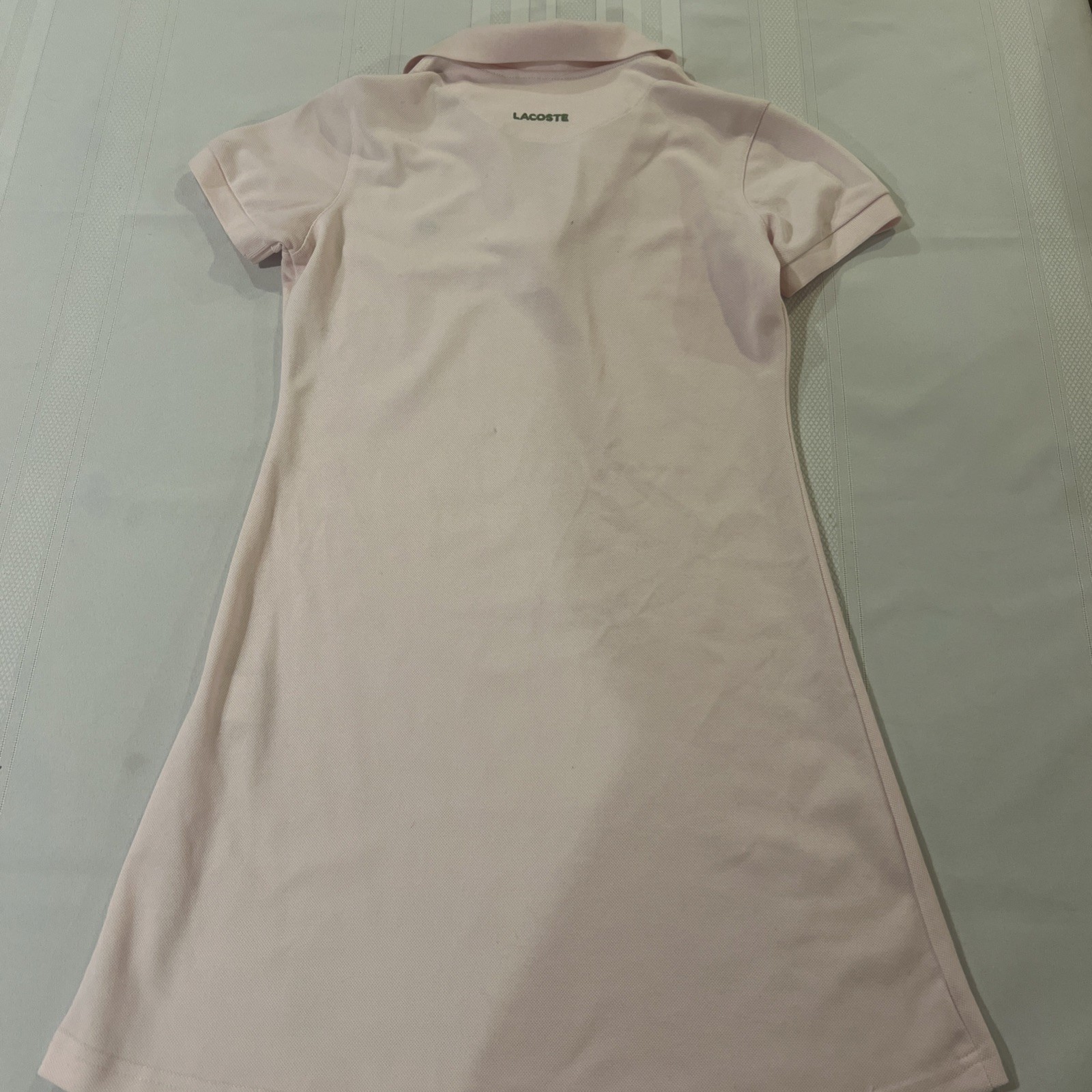 Lacoste Pique Polo Knit Dress Pale Pink 38 Preppy Old Money LACOSTE On Back!