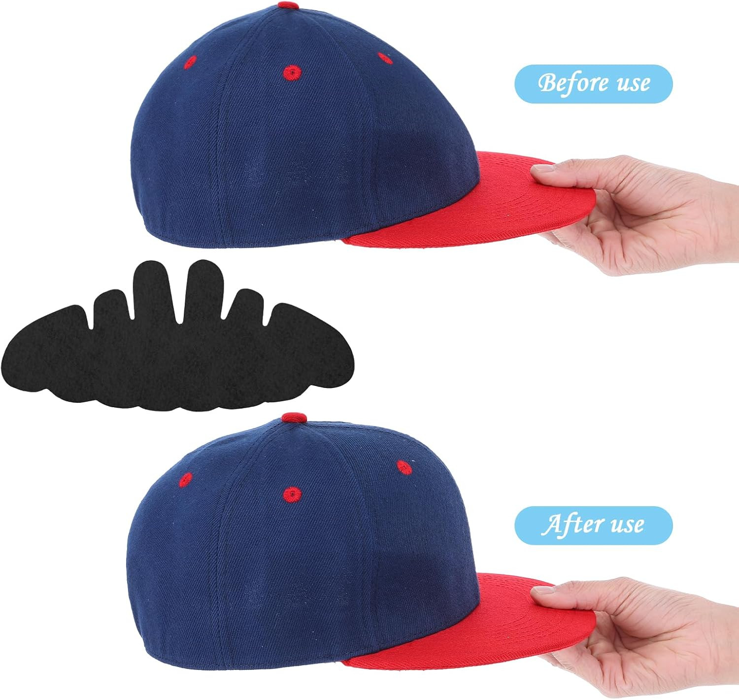 10Pcs Baseball Caps Inserts, Washable Hat Felt Shapers Hat Sweat Liner Cap Inser