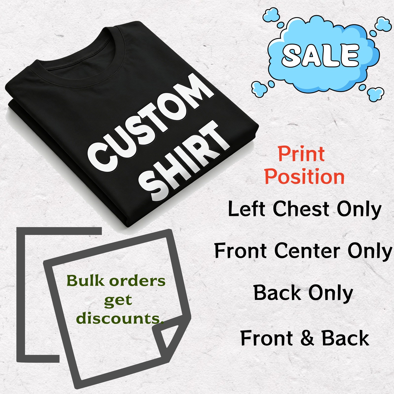 Custom T-Shirts: Print Your Photo/Logo Front & Back, Unisex Personalized Tee