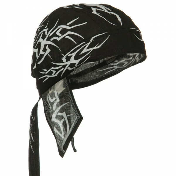Black White Skull Cap Motorcycle Bandana Headwrap Doo Rag Du Dew Tribal Tattoo