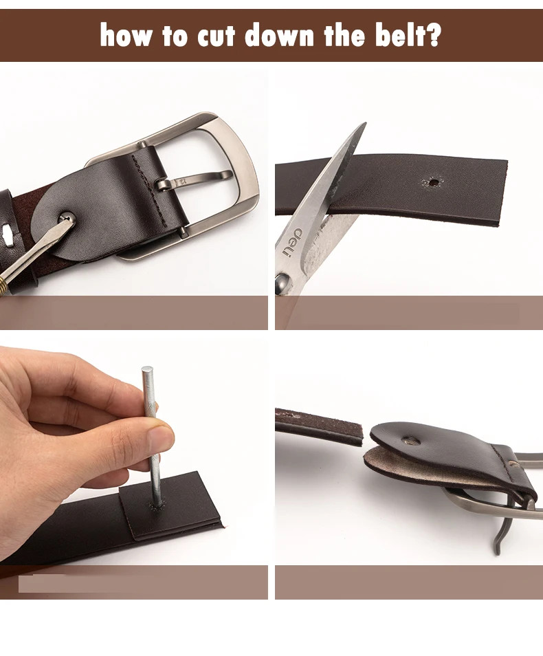 Genuine Leather Waist Belt Cowhide 3.8cm Men’s Plus Size Pin Buckle Jeans Belts