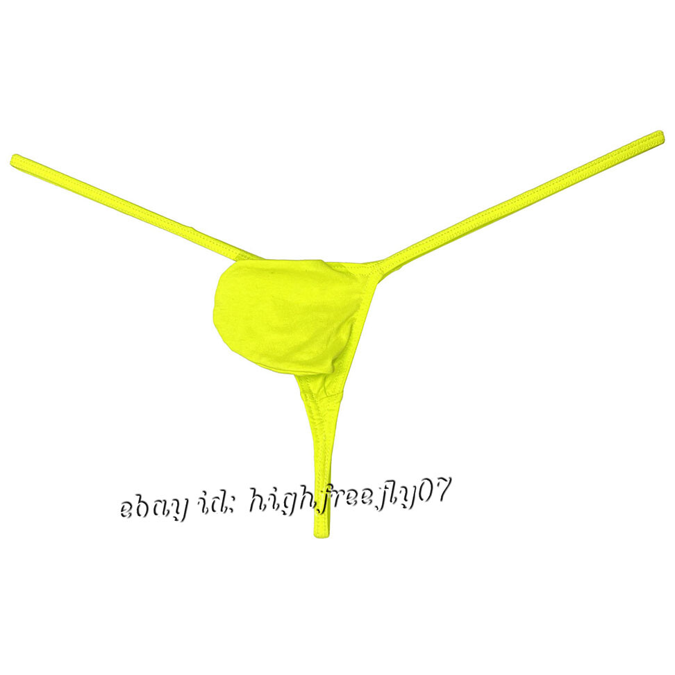 Men’s Cotton Micro Thong Contour Pouch Underwear String Bikini T-back Underpants
