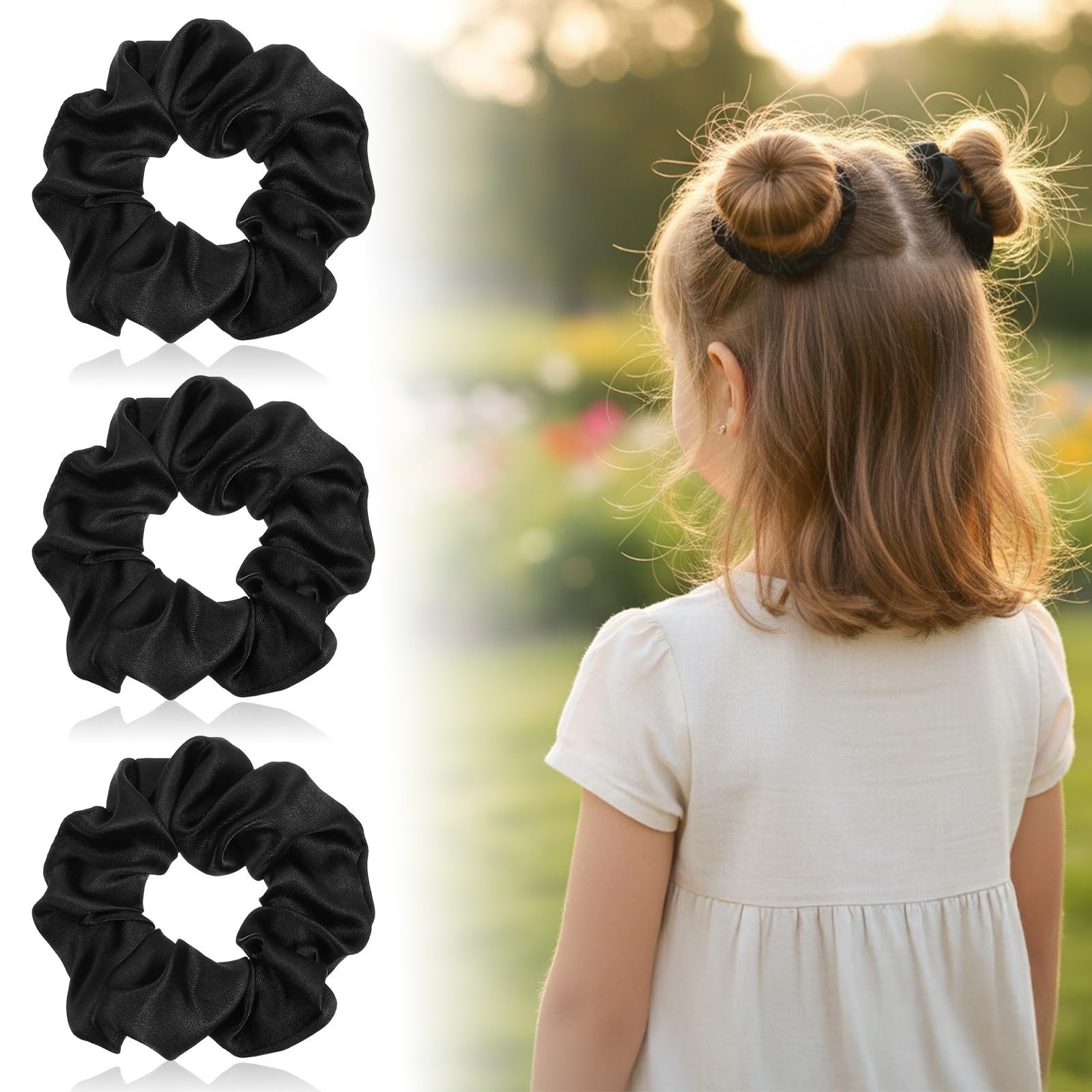 80 Silk Scrunchies Hair Ties – Large Satin Elastic Bands for All Hair Types – Vi