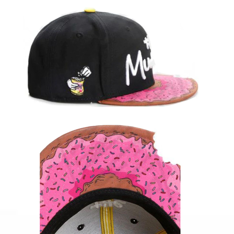 Adjustable Cap Munchies Snapback Donut Cartoon Game Animation Hip-hop Flat Hat