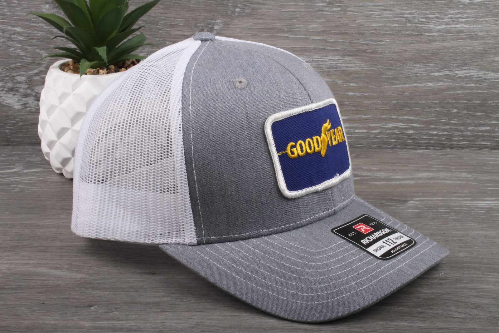 Vintage Good Year Tires Patch on a Richardson 112 Trucker Snapback Hat