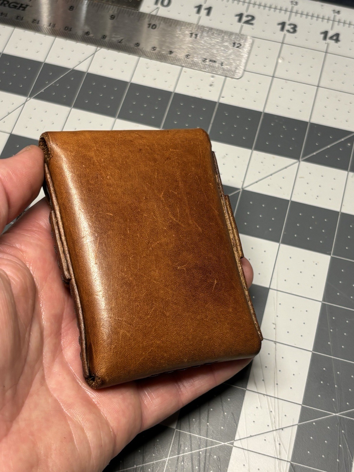 Handmade Leather Vertical Pocket Flap Wallet – Slim & Durable