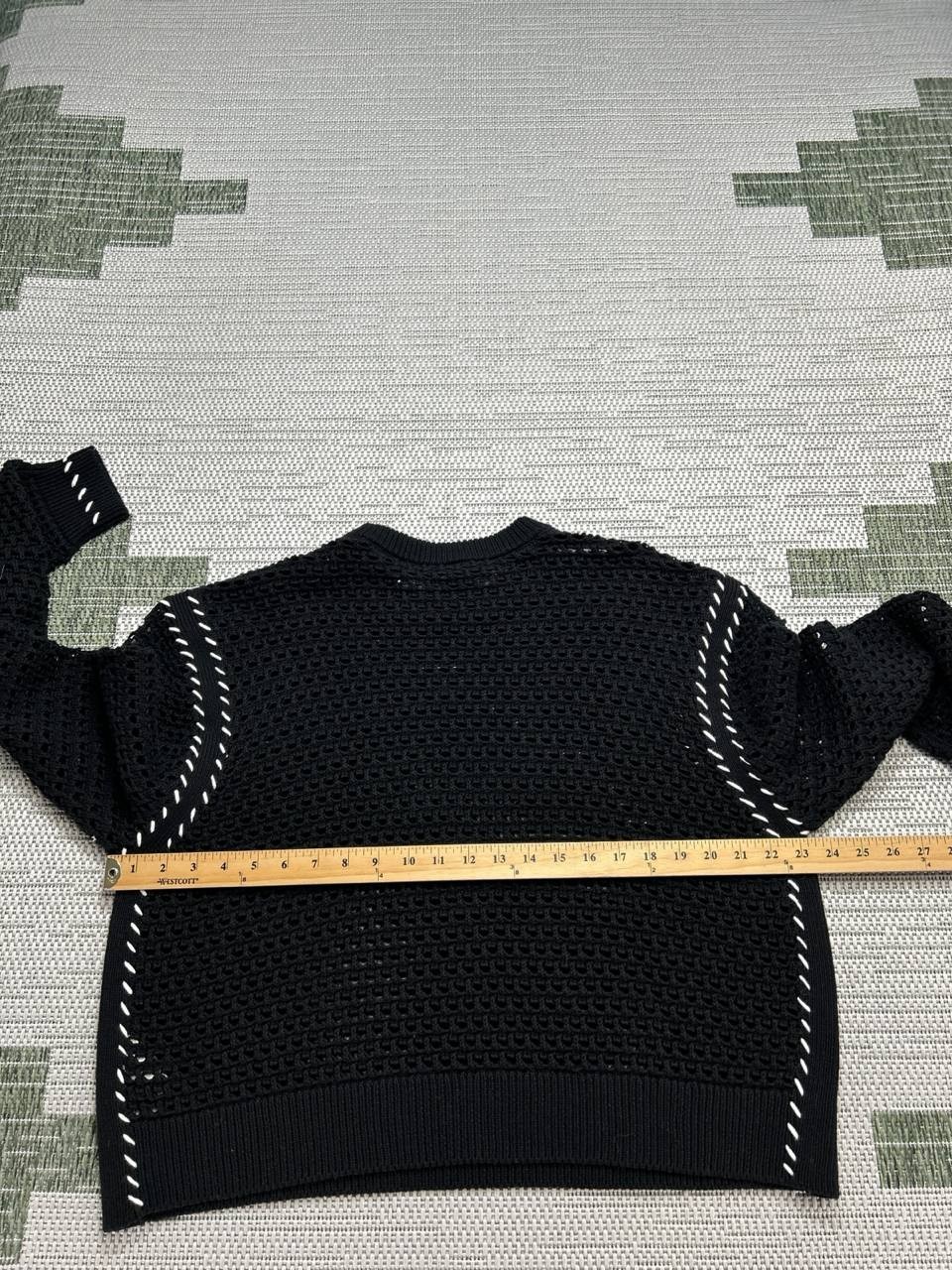 Varley Sweater Womens Large Black Cotton Knit Pullover