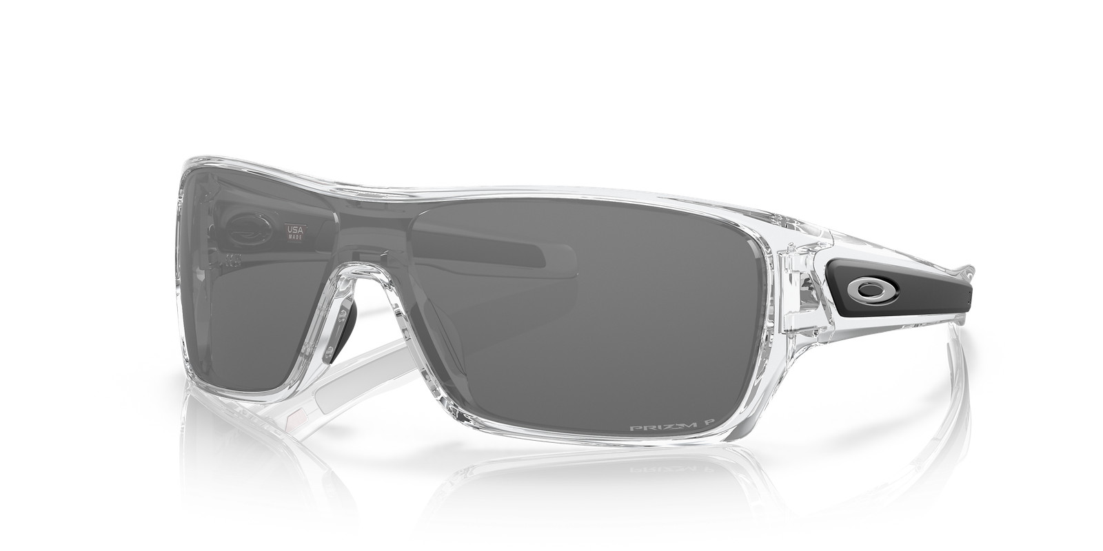 Oakley Turbine Rotor Polished Clear/Prizm Black Polarized Sunglasses OO9307-1632
