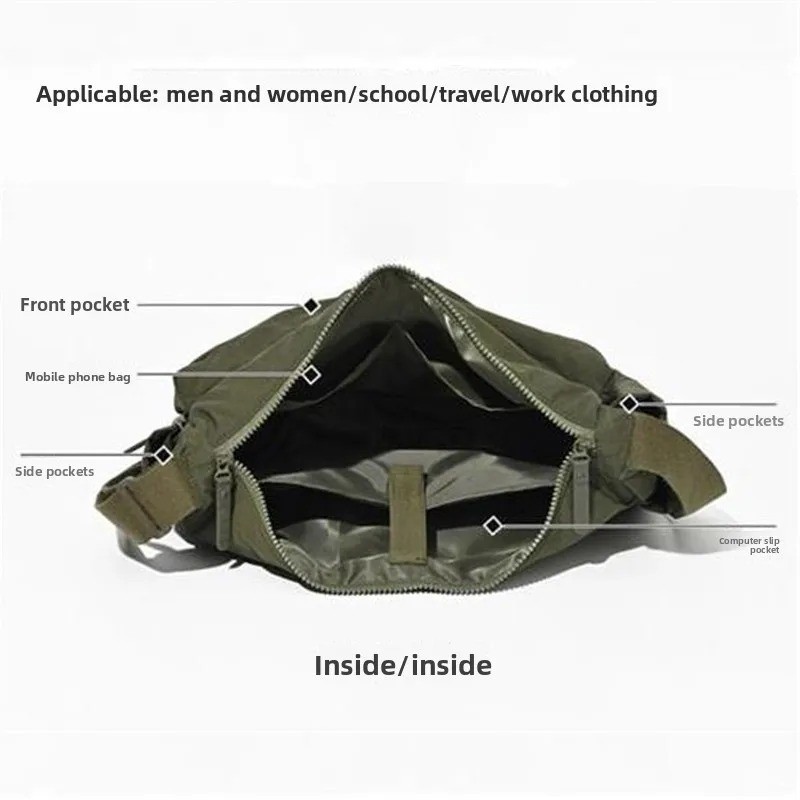 UNIQLO Casual Multi-pocket Messenger Bag Men Women Shoulder Bag Travel Sport Bag