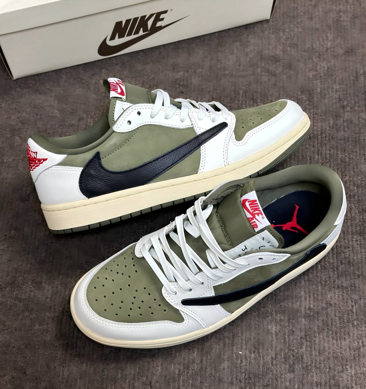 Travis Scott x Air Jordan 1 Low OG “Medium Olive” DM7866-20 Men’s Shoes