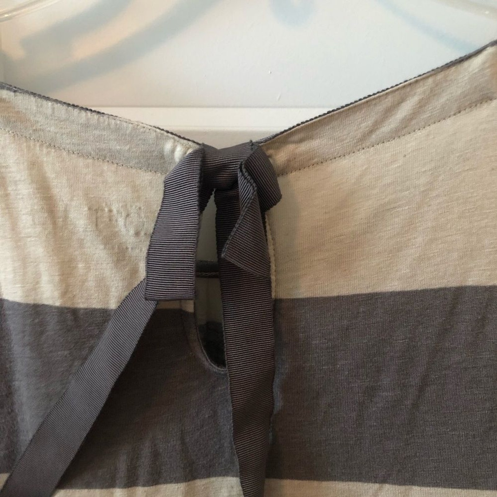 Large Loft Grey and cream striped shirt