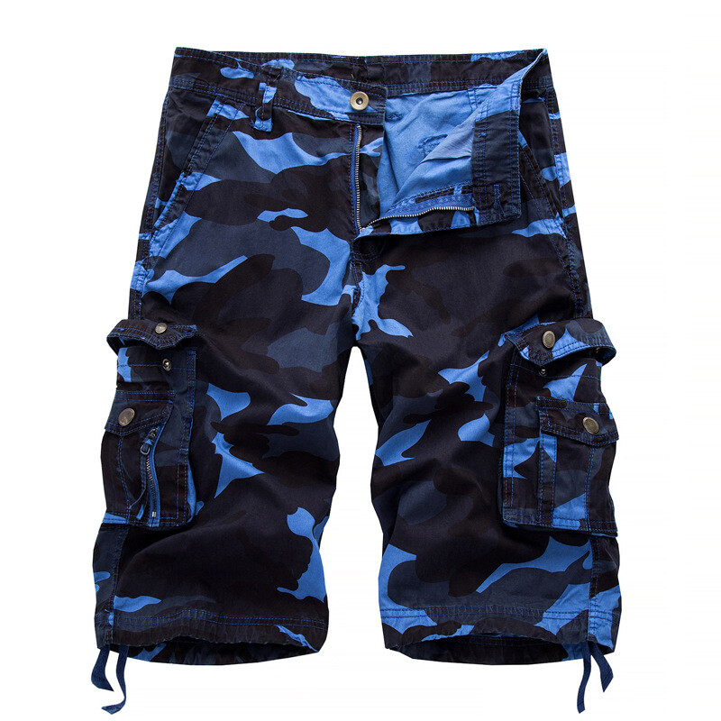 New Mens Cotton Cargo Shorts Flat Front Pockets Washed Lounge Size 29-42
