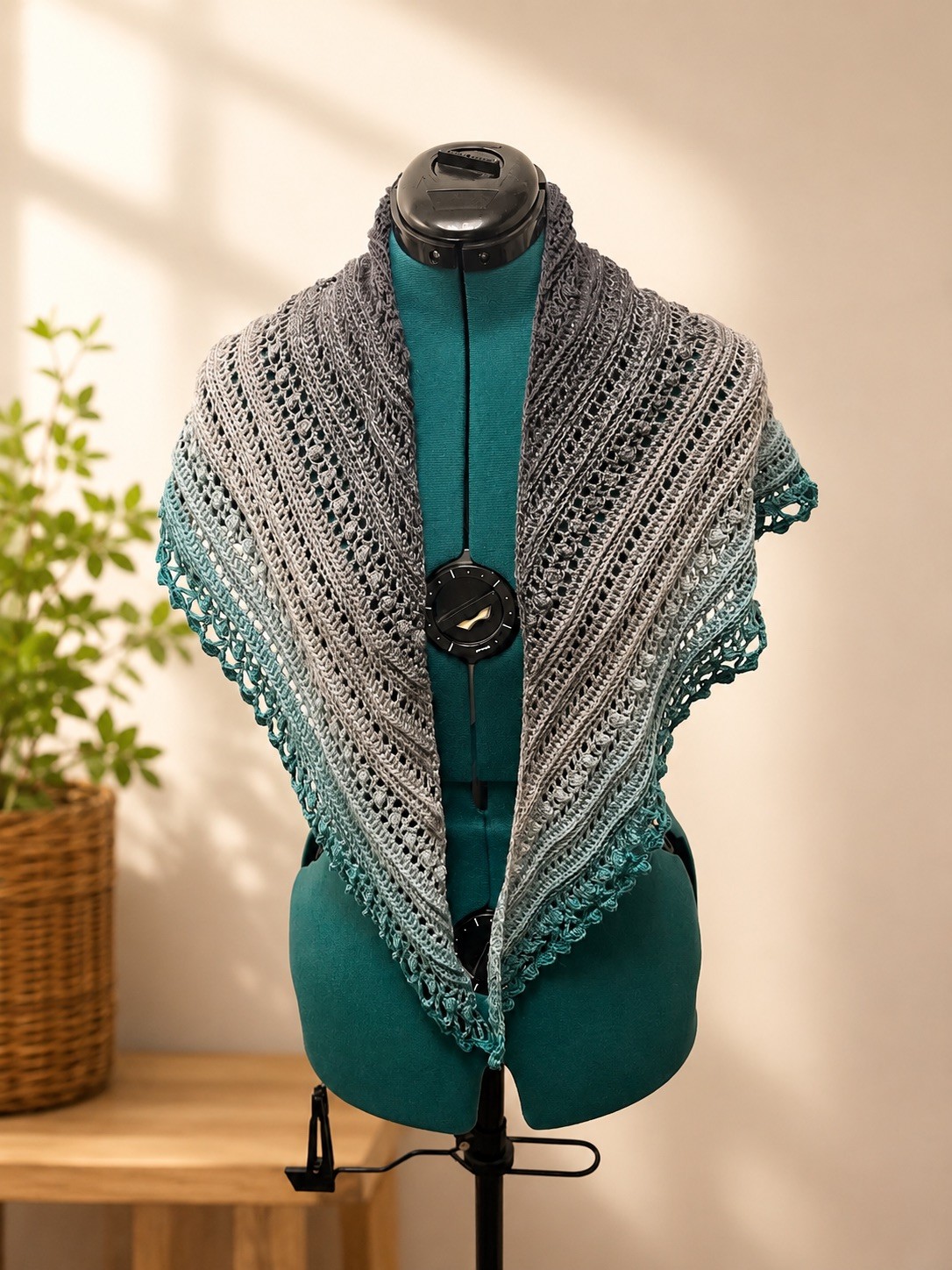 Handmade Crocheted Summer Shawl Wrap Boho Hippie Festival Beach Coverup