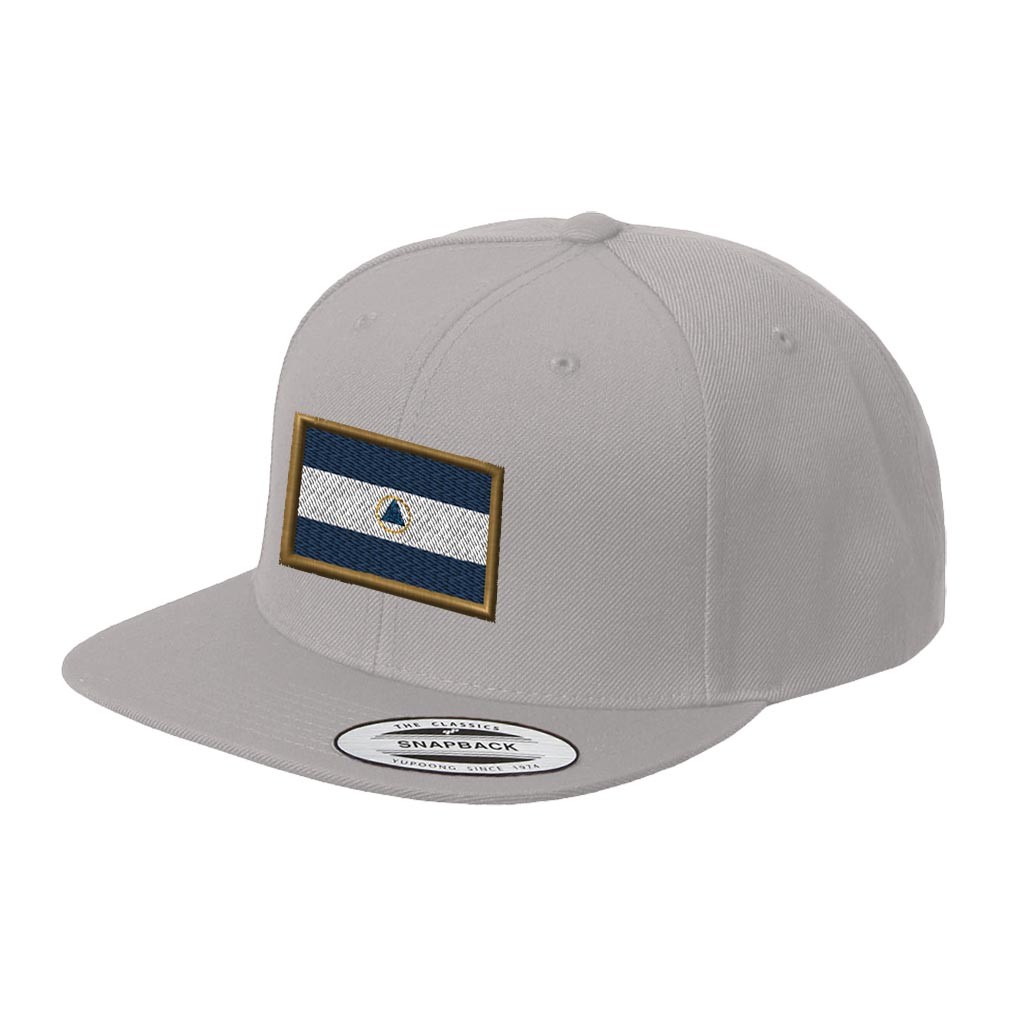 Nicaragua Embroidered Flat Visor Snapback Hat