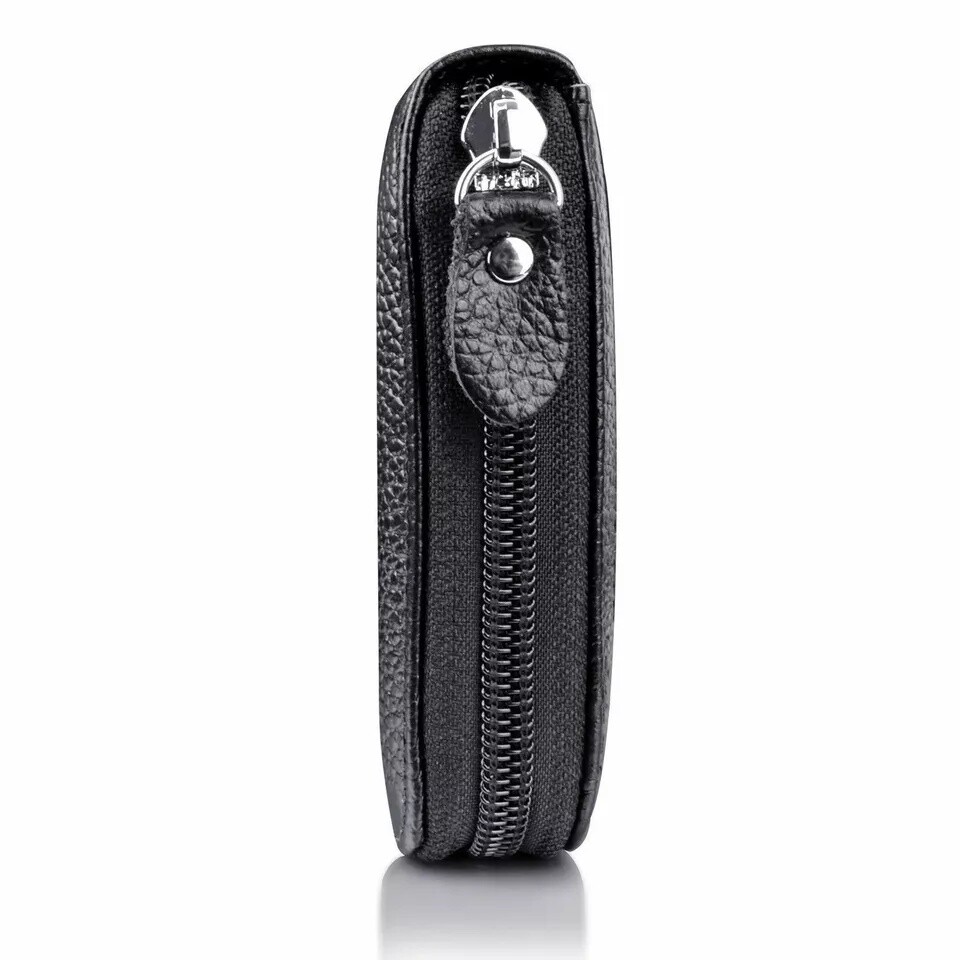 Mens RFID Blocking Leather Wallet Credit Card ID Holder Zipper Purse Waterproof
