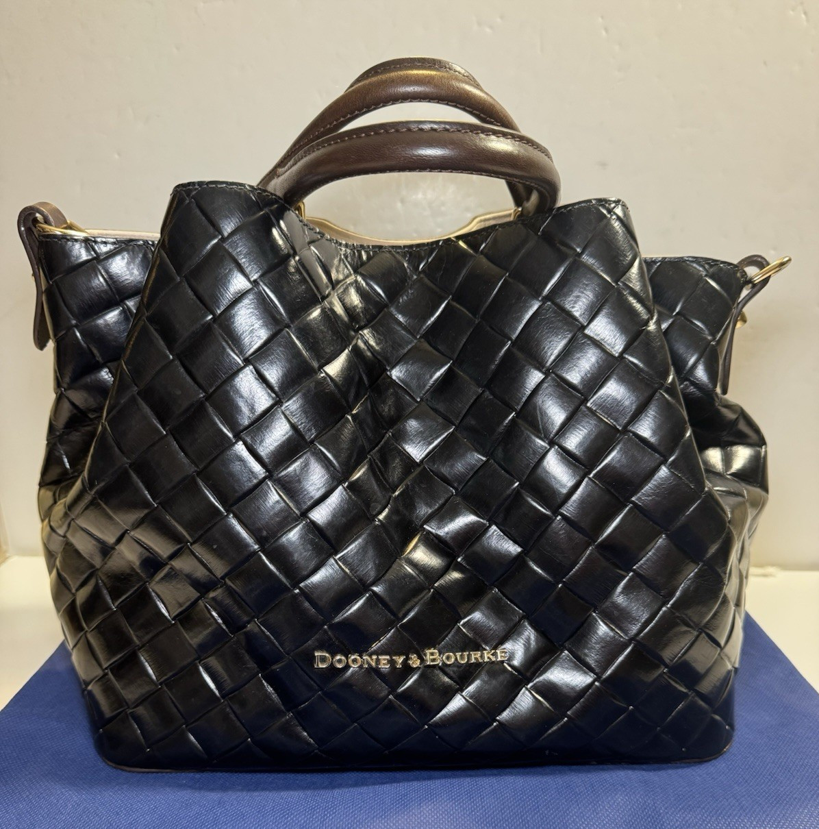 Dooney & Bourke Black Barlow Satchel Top Handle Detachable Strap Gold Hardware