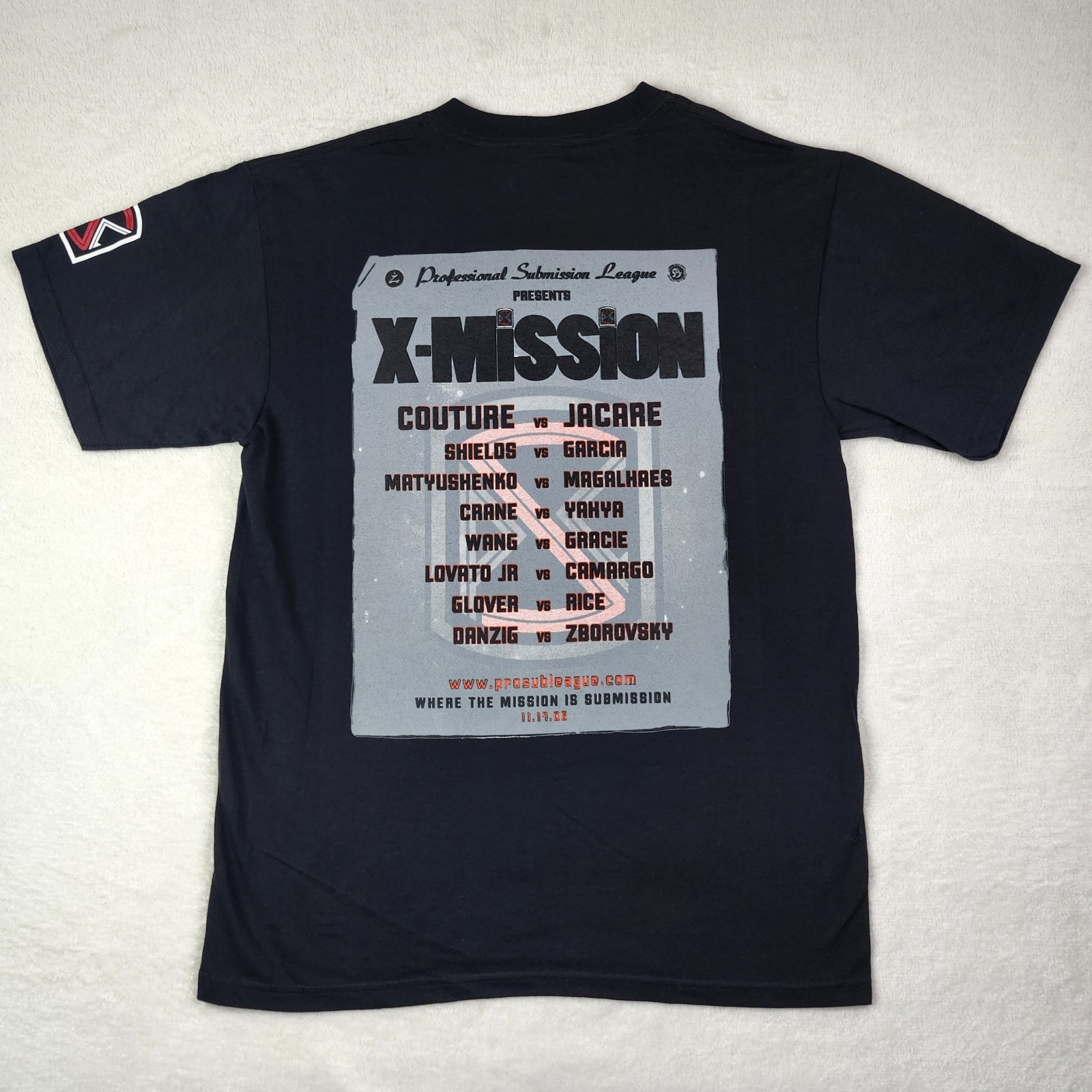 2006 Randy Couture VS Shirt X-MISSION Mens M Black PSL UFC MMA Graphic Print
