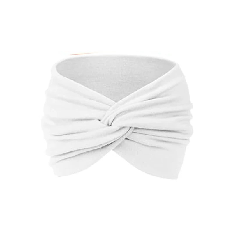 2pc Elastic Wide Headband Cotton Yoga Running Sports Hair Band Turban Headwrap