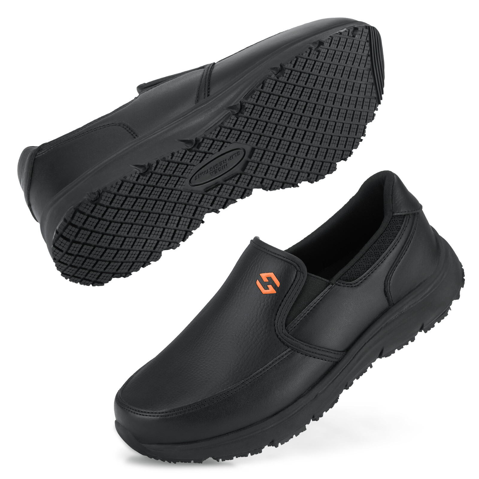 HISEA Men Non Slip Food Service Shoes Water Resistant Chef Health Care Work Shoe