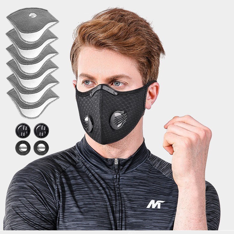 Half Face Cover Respirator Dust Mask Anti Air Pollution Reusable With Filters