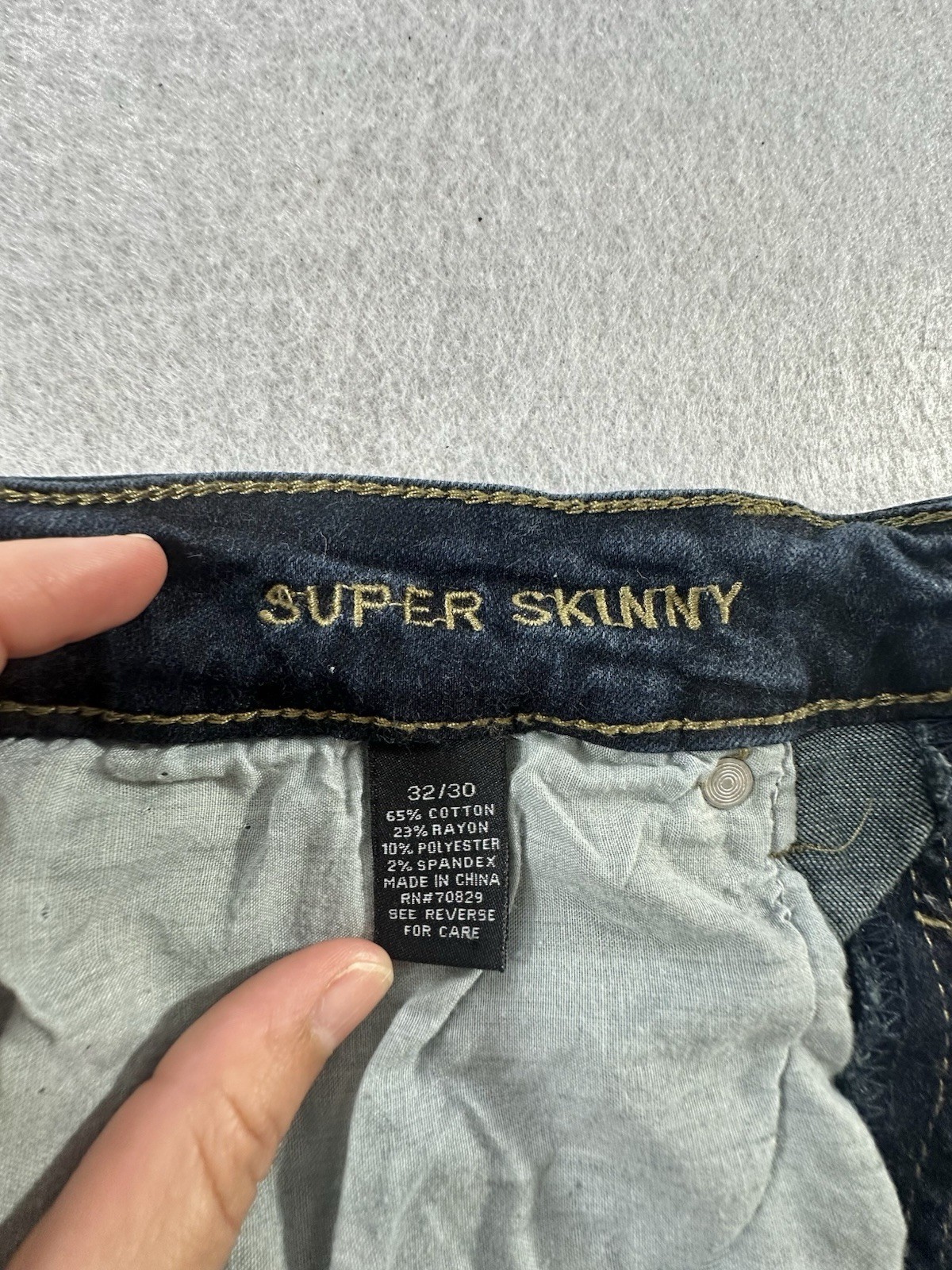 Men’s Super Skinny Dark Wash Stretch Blue Denim Jeans 5-Pocket