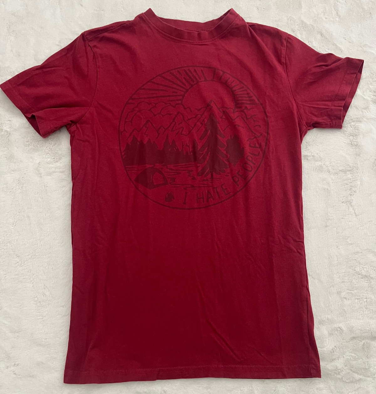 Refill Mens Medium Red Graphic T Shirt Short Sleeve Casual Surf Tee Cotton
