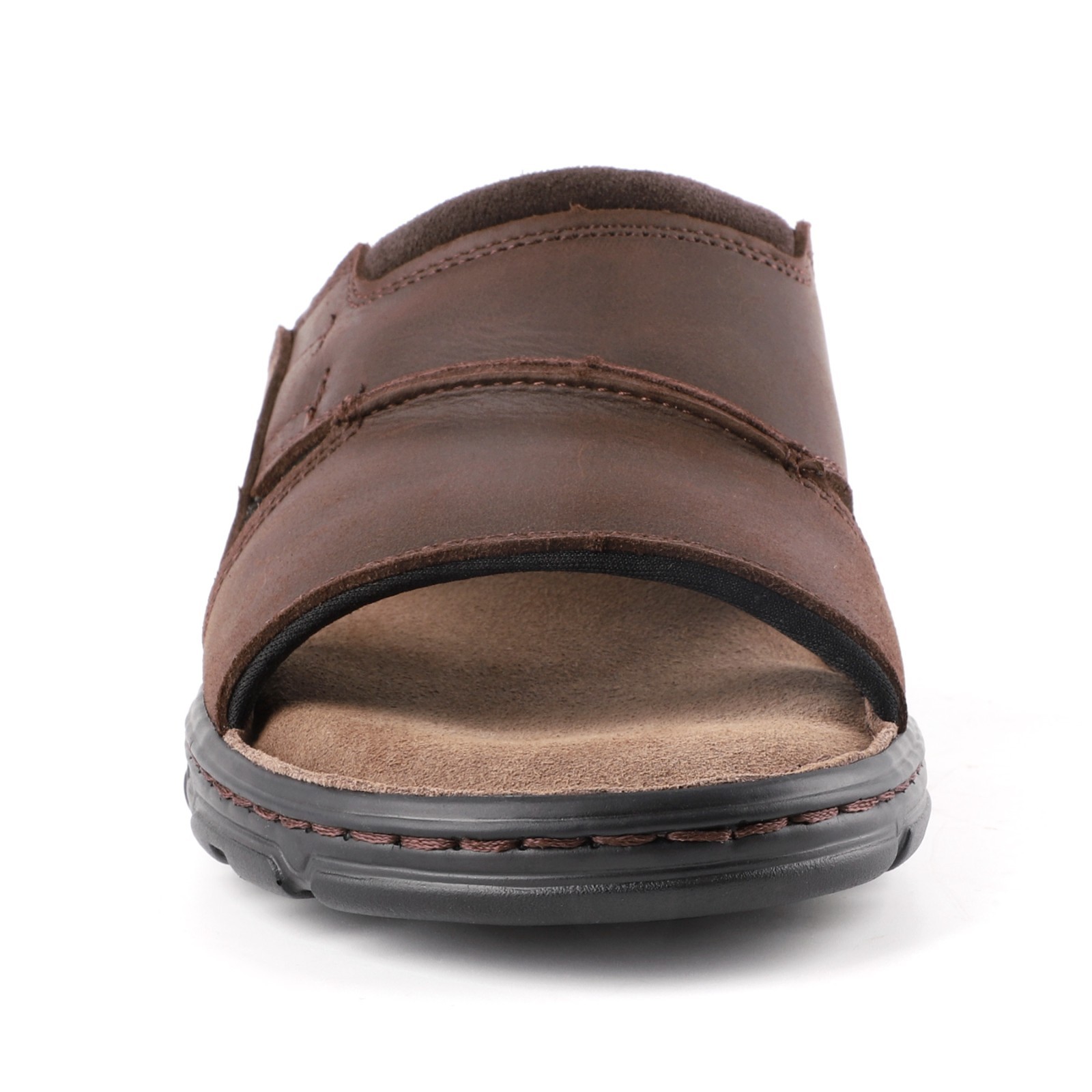 Mens Leather Slides Beach Sandals Outdoor Indoor Casual Comfort Slippers Sandal