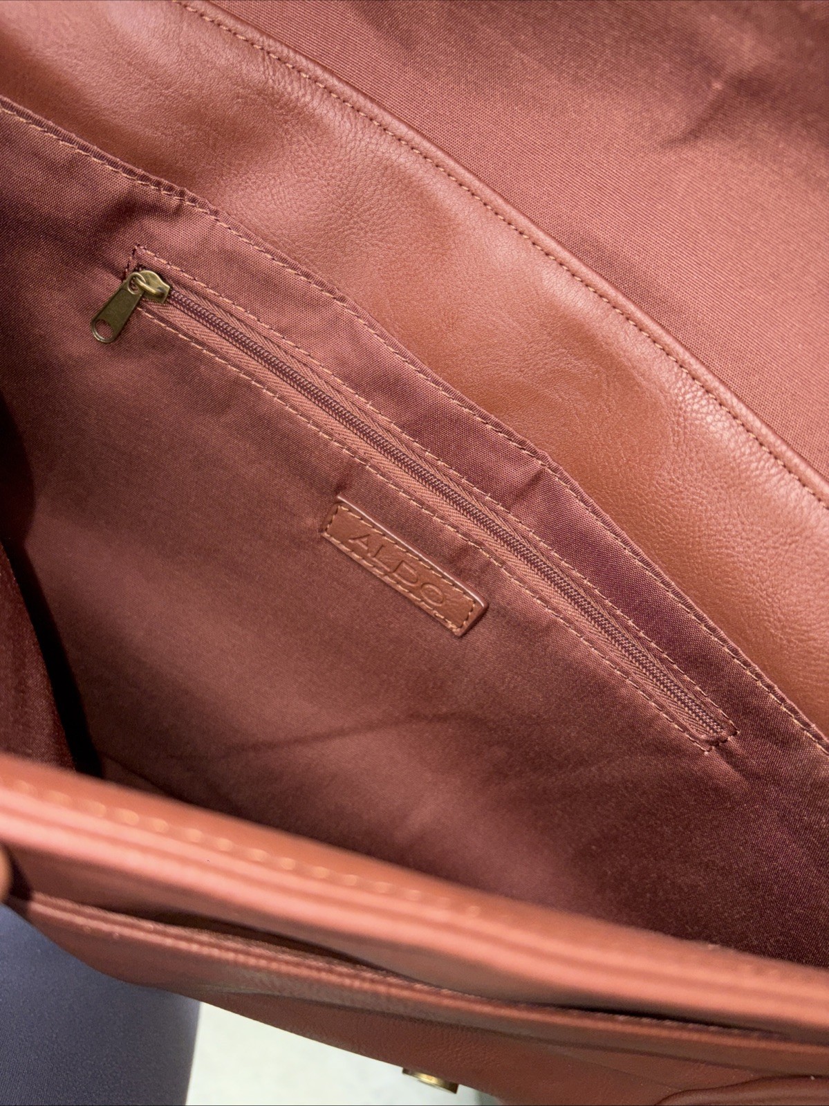 ALDO Messenger Bag Camel Brown Faux Leather