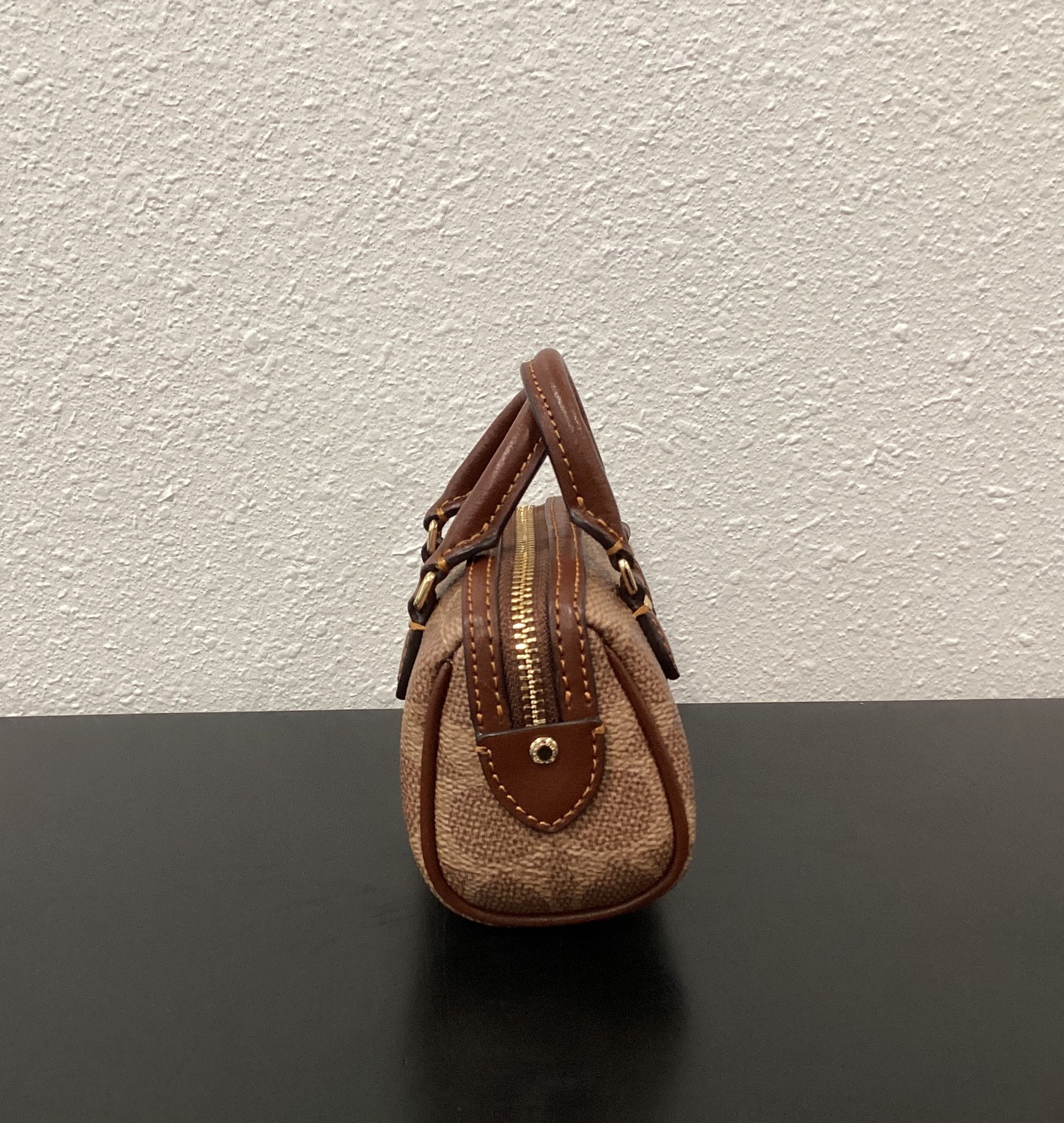 Coach Mini Rowan Bag Charm 3.75″ x 2.5″ x 2.25″ CX068 Signature Canvas Leather