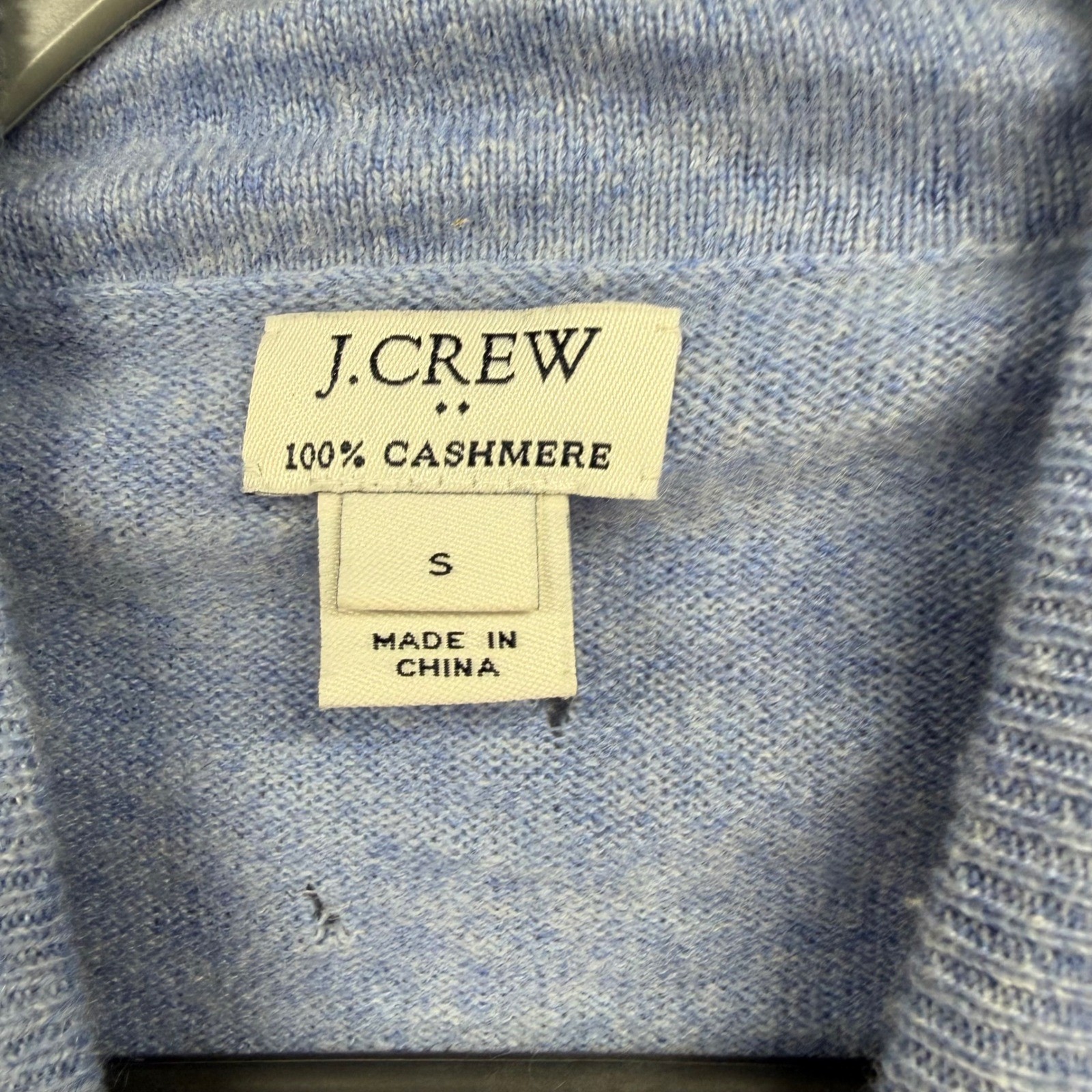 J.Crew Cashmere Mock Neck Sweater Womens Small Blue Long Sleeve Knit Top