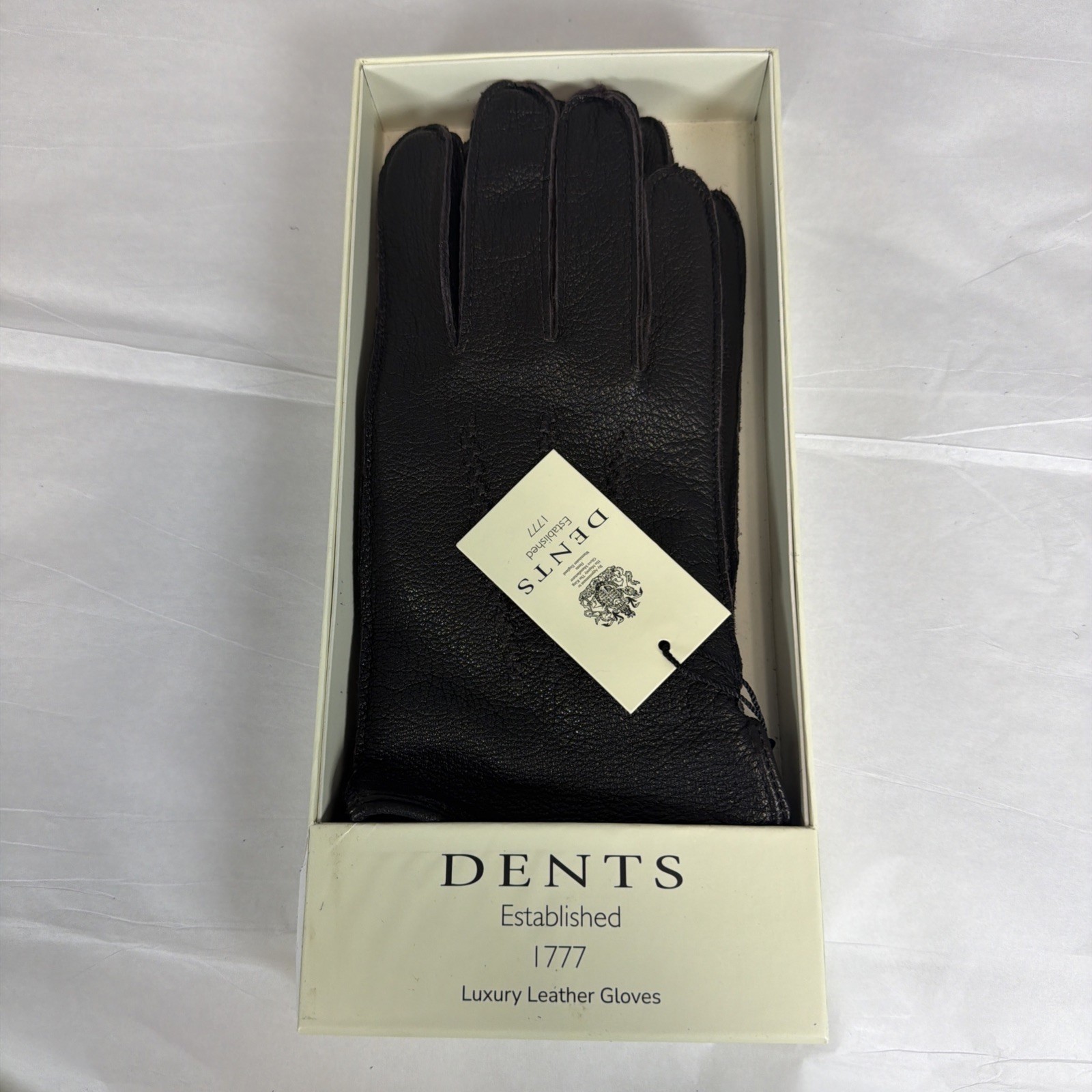 DENTS Lined Butter Soft Sheep Leather Luxury Driving Gloves Medium NWT Black