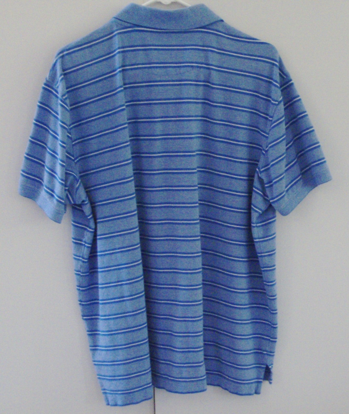 George Polo Shirt XL (46-48) Light Blue with Stripes 95% Cotton 5% Spandex