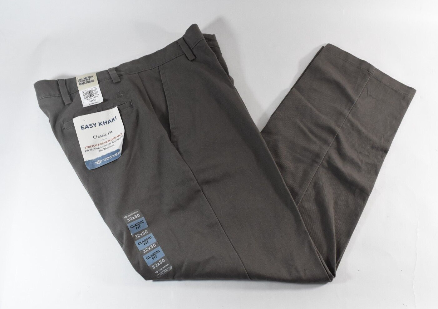 Dockers Mens Easy Khaki Pants New 32 34 36 38 40 Classic Fit Flat Front Brown