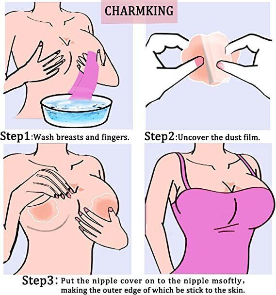 10PCS Nippleless Covers Women Reusable Invisible Adhesive Pasties Silicone Cover