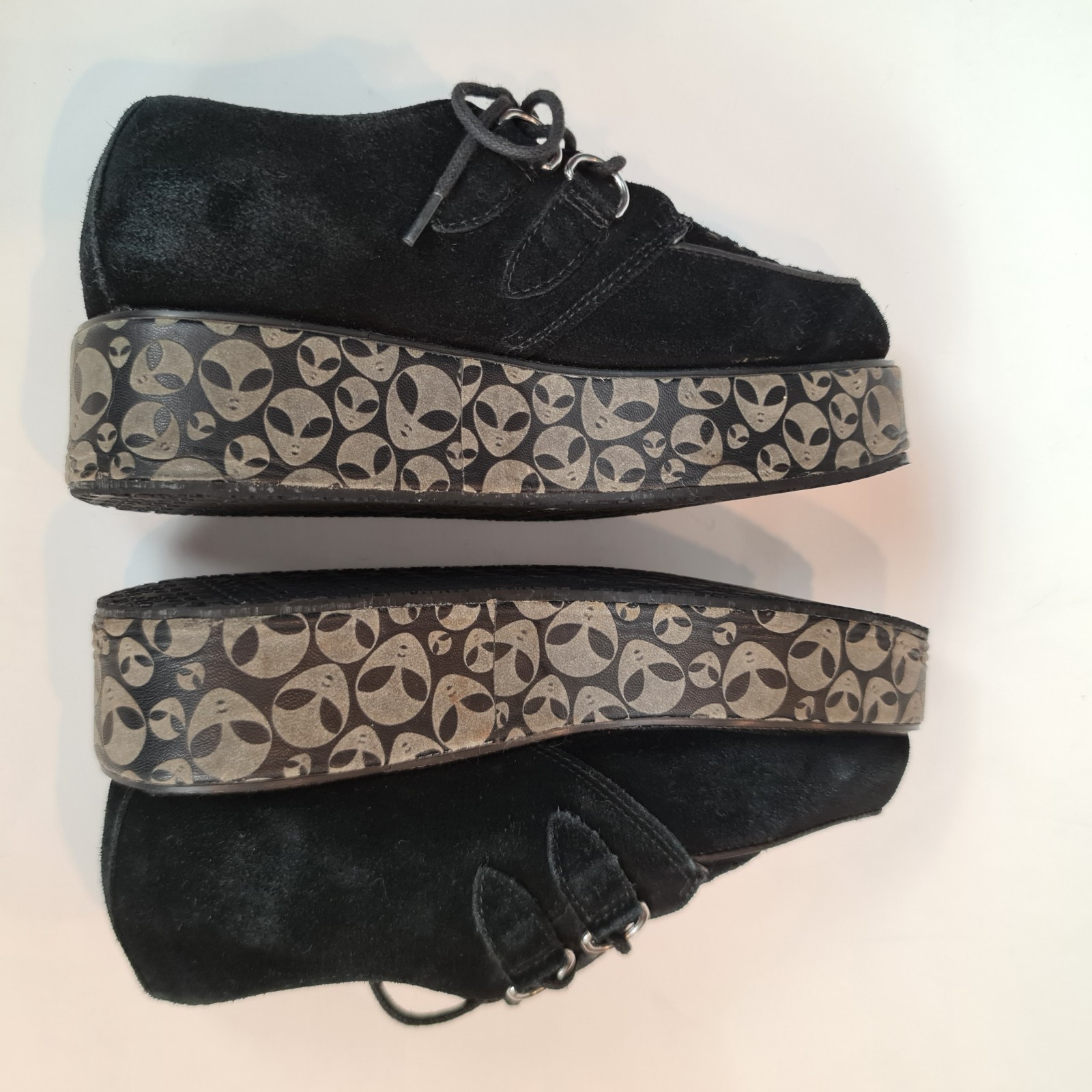 T.U.K. Alien Wrapped Platform Mondo Creepers W 8 M 6 Glow In The Dark Sole Black