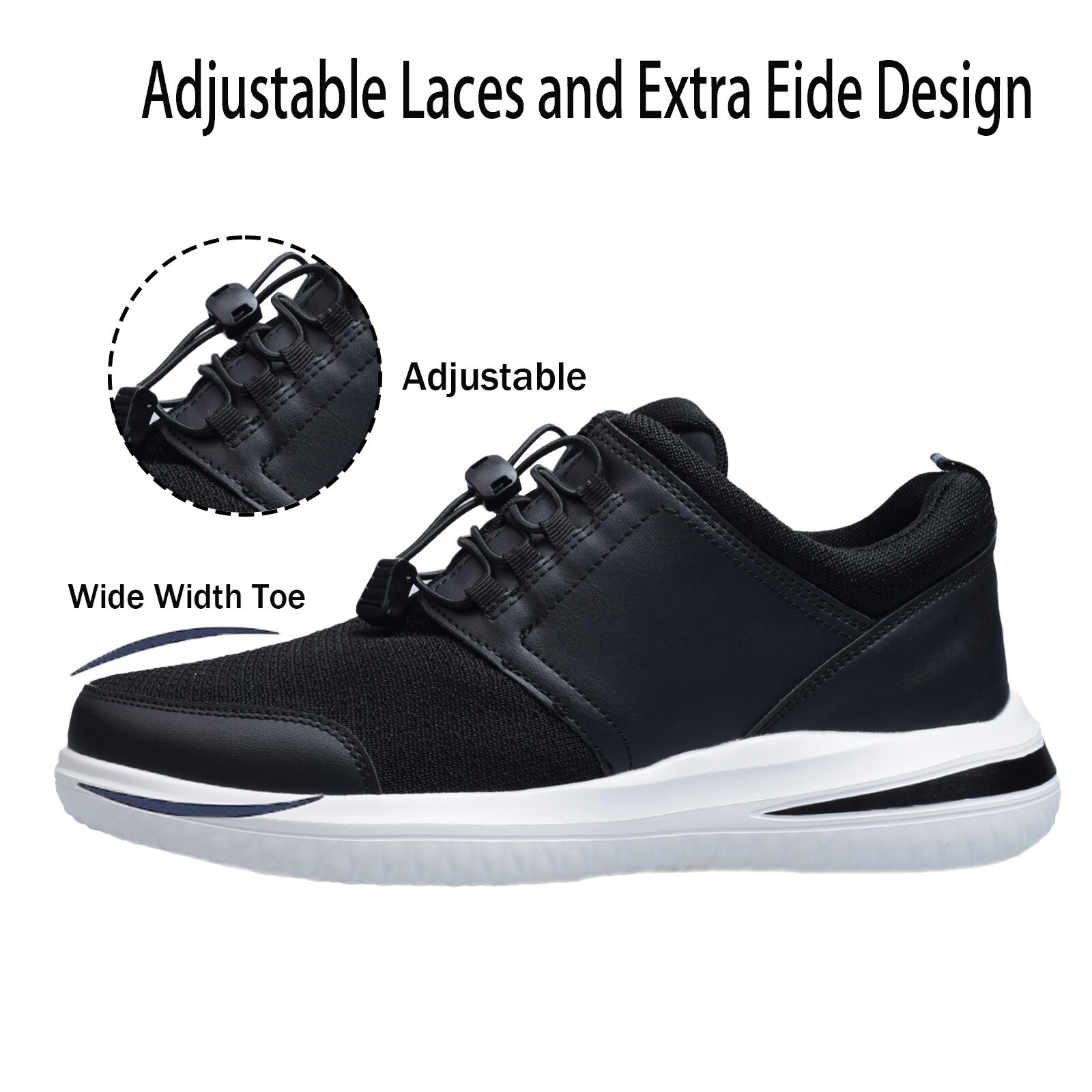 Men’s Walking Shoes Diabetic Swollen Feet Arch Support Plantar Fasciitis Shoes