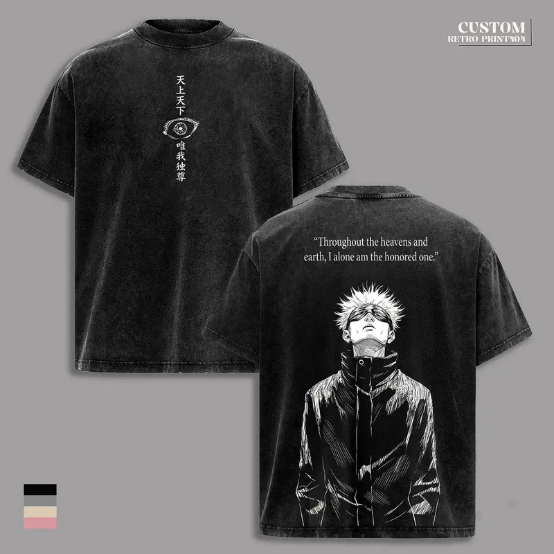 Gojo Satoru Honored One Anime Graphic T-Shirt Six Eyes Vintage Tee