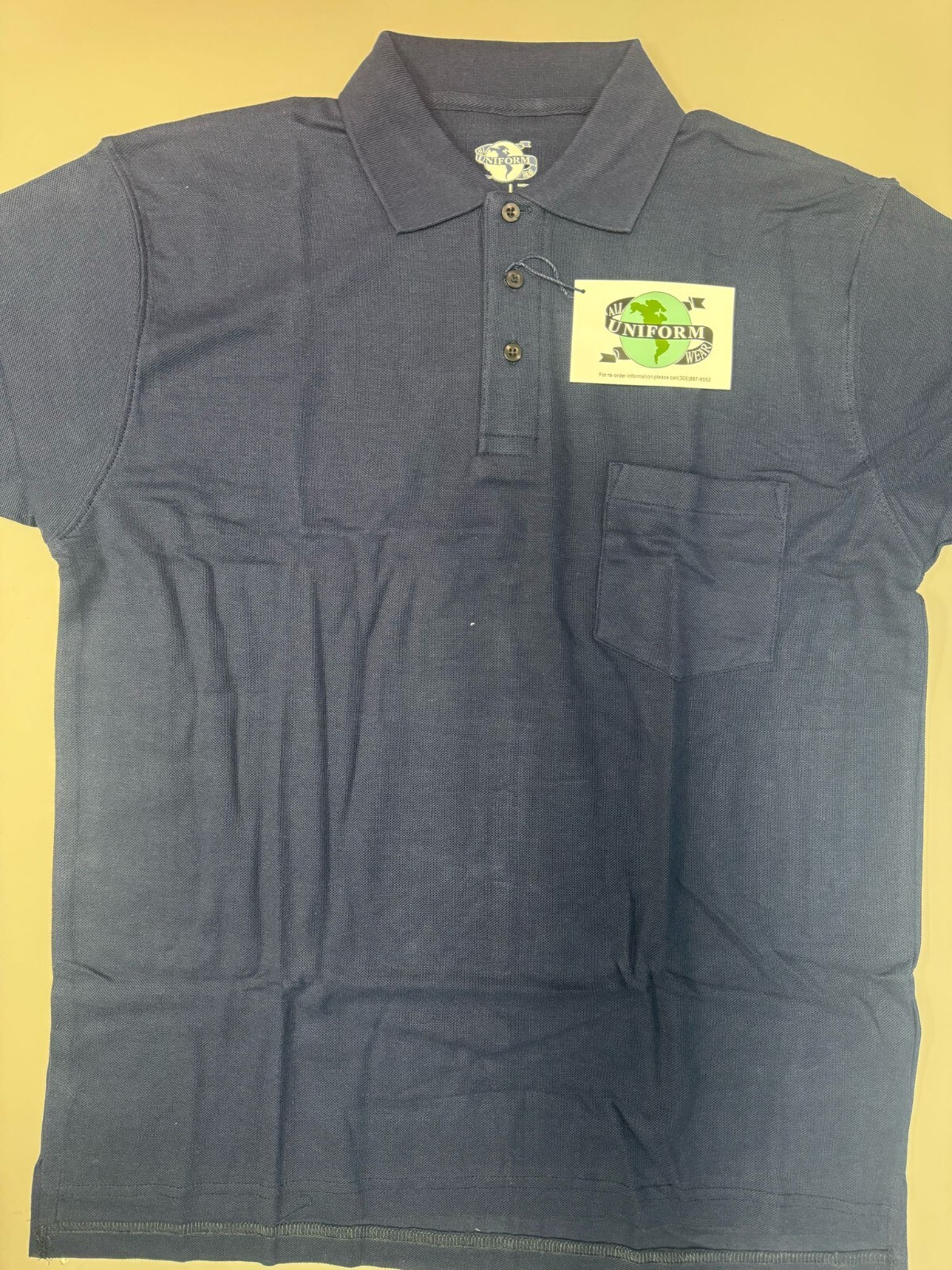 Men’s Pique Polo Shirt With Left Chest Pocket, Navy