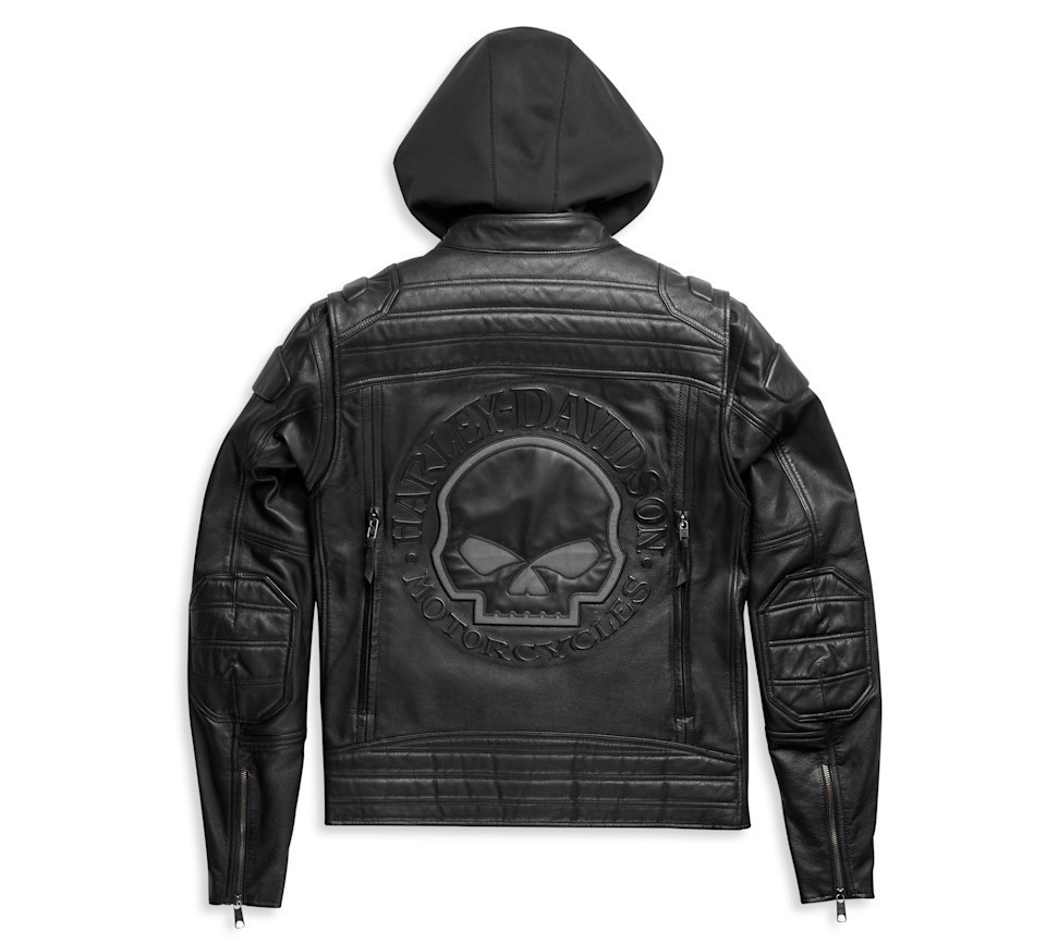 New Harley Davidson Men’s Auroral II 3-in-1 Reflective Leather Motorcycle Jacket