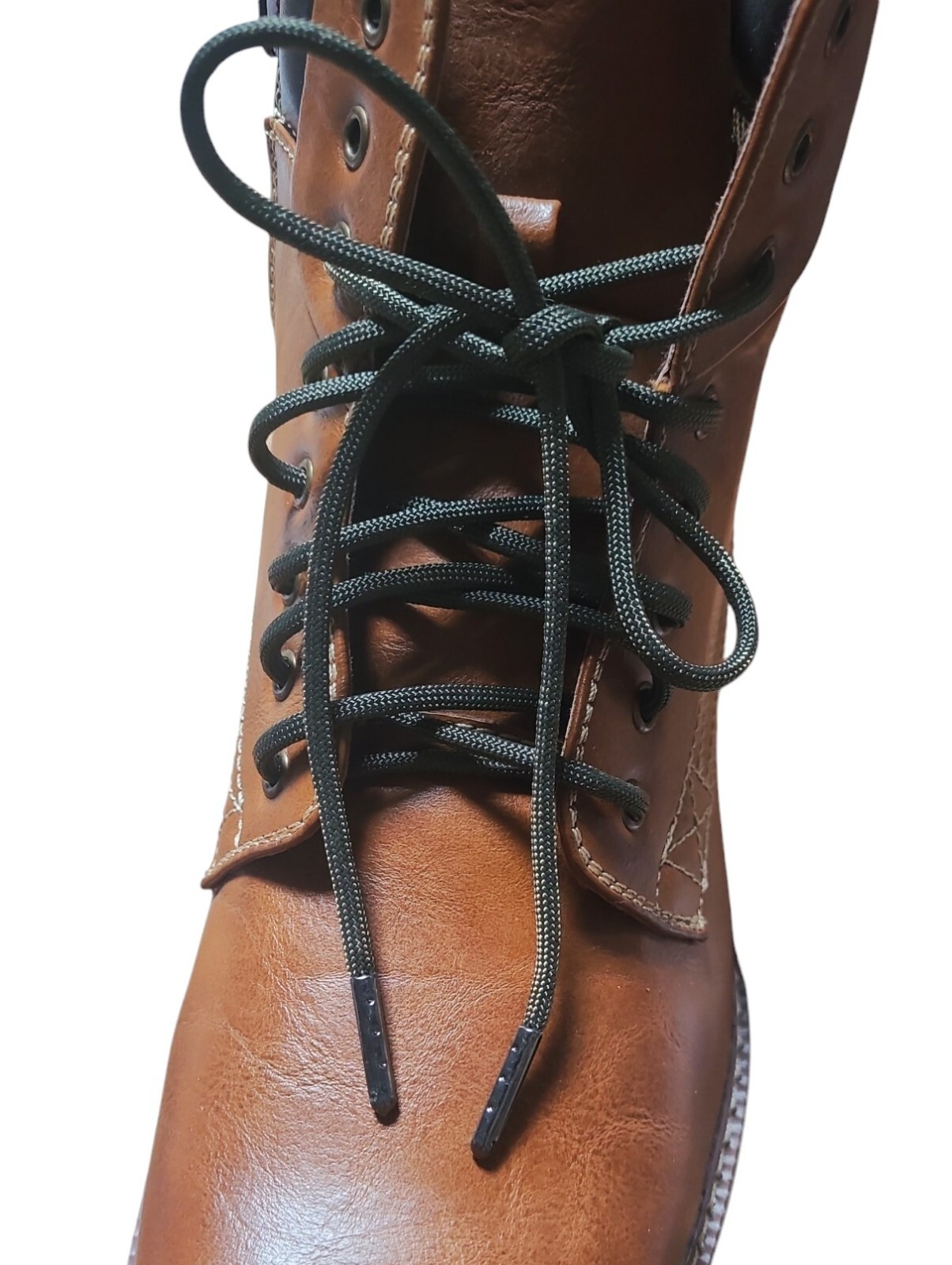 1 Pair Pack: 550 Paracord with Black Steel Tips; Strongest boot laces Available!