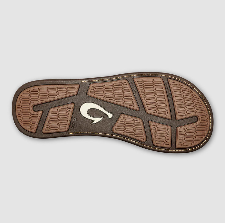 AUTH OluKai Tuahine Men’s Waterproof Leather Sandals Toffee Premium Flip Flops